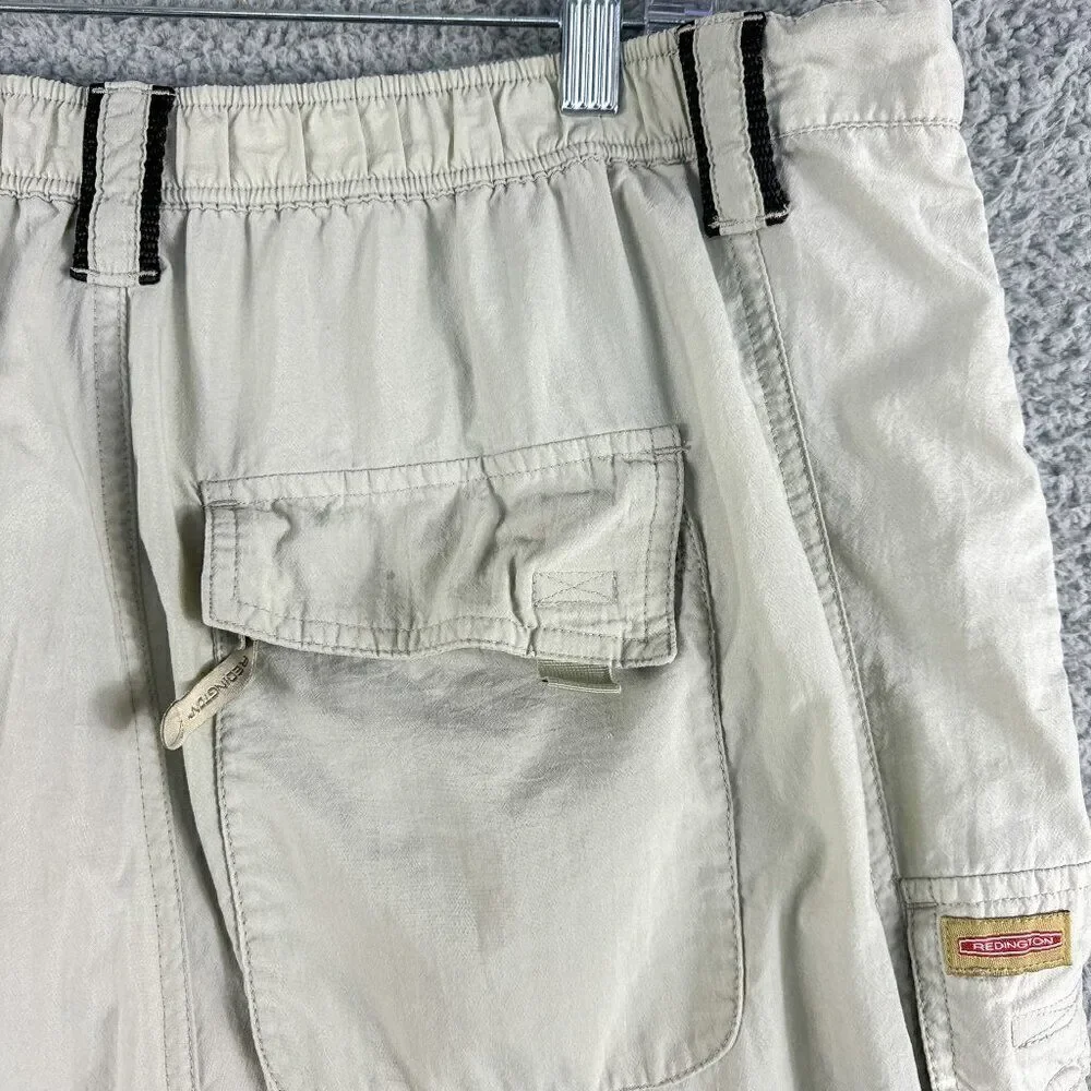 Redington Convertible Pants Mens 38 Tan Fishing Cargo Nylon‎ Mesh Lined Outdoor